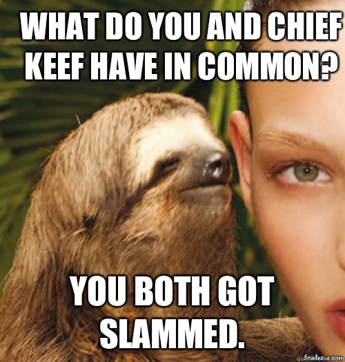 What do you and chief keef have in common? You both got slammed. - What do you and chief keef have in common? You both got slammed.  rape sloth