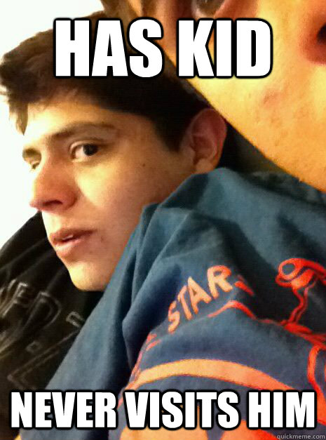 HAS KID NEVER VISITS HIM  