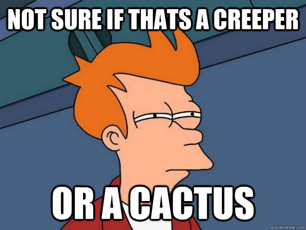 Not sure if thats A Creeper Or A Cactus - Not sure if thats A Creeper Or A Cactus  Futurama Fry