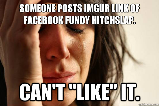 Someone posts imgur link of Facebook fundy hitchslap. Can't 