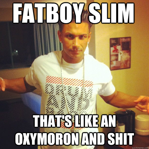fatboy slim that's like an oxymoron and shit  Drum and Bass DJ Pauly D