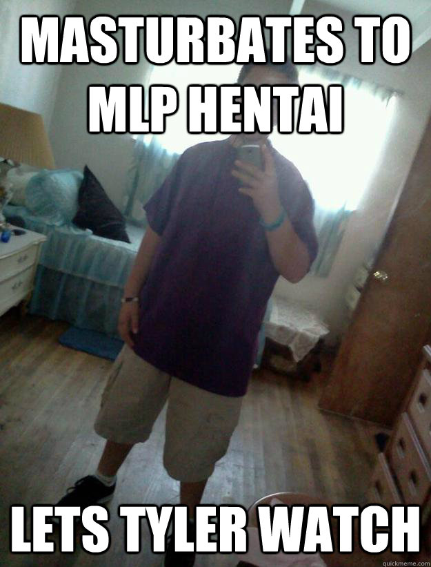 Masturbates to MLP hentai Lets tyler watch   