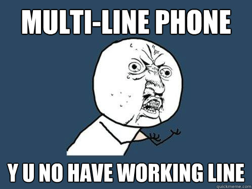 Multi-line phone y u no have working line   Y U No