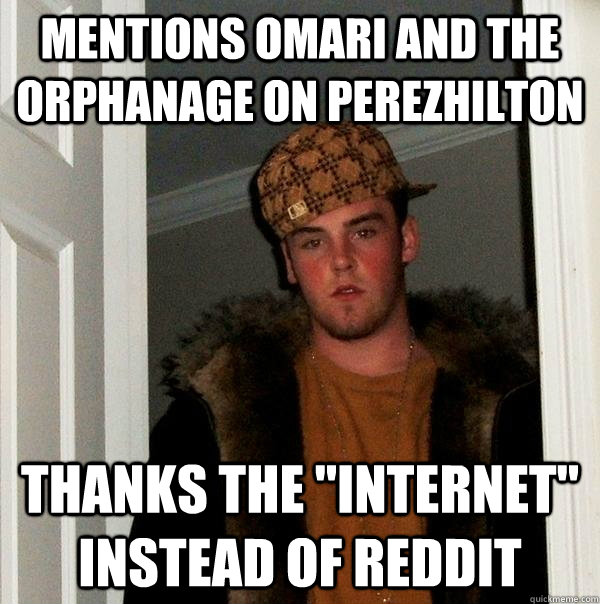 Mentions Omari and the orphanage on perezhilton Thanks the 
