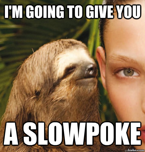 I'm going to give you A slowpoke - I'm going to give you A slowpoke  rape sloth