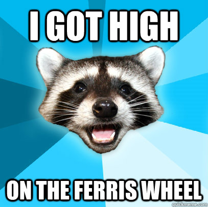 I GOT HIGH ON THE FERRIS WHEEL  Lame Pun Coon