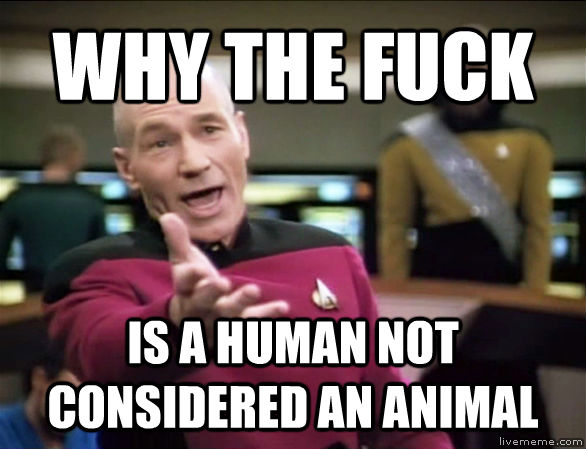 WHY THE FUCK IS A HUMAN NOT CONSIDERED AN ANIMAL  Annoyed Picard HD