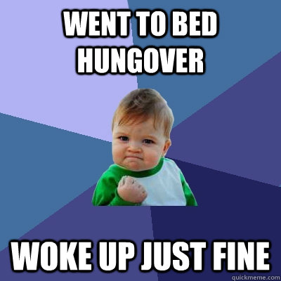 Went To Bed Hungover Woke Up Just Fine Success Kid Quickmeme Went To Bed Hungover Woke Up Just Fine Success Kid Quickmeme