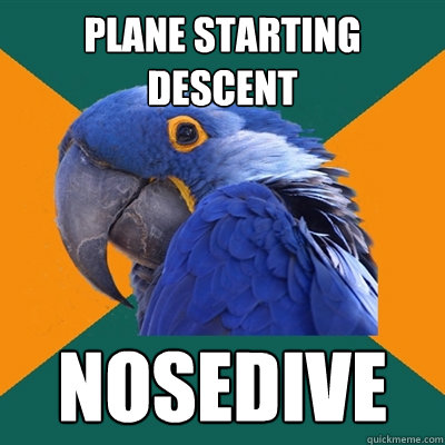 plane starting descent Nosedive  Paranoid Parrot