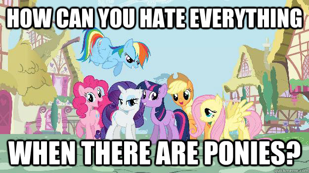 How can you hate everything when there are ponies?  