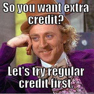 SO YOU WANT EXTRA CREDIT? LET'S TRY REGULAR CREDIT FIRST. Condescending Wonka
