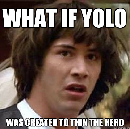 what if YOLO  was created to thin the herd  conspiracy keanu