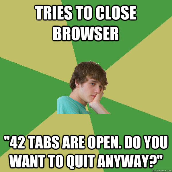 Tries to close browser 