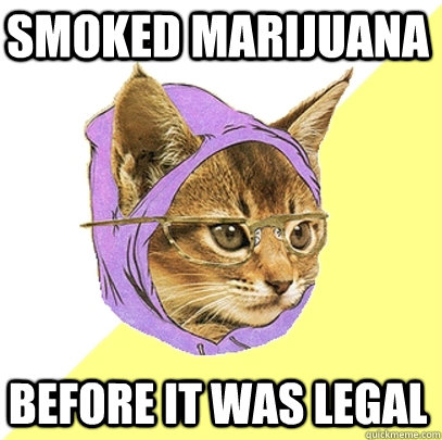 smoked marijuana  before it was legal  Hipster Kitty