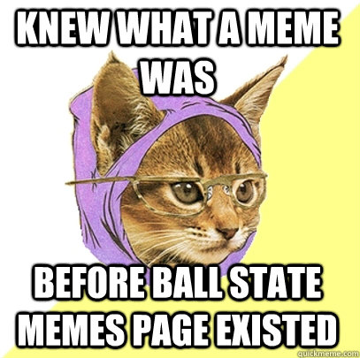 Knew what a meme was before Ball State Memes page existed  Hipster Kitty