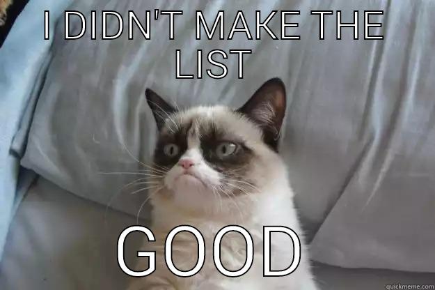 I DIDN'T MAKE THE LIST GOOD Grumpy Cat