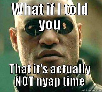 WHAT IF I TOLD YOU THAT IT'S ACTUALLY NOT NYAP TIME Matrix Morpheus