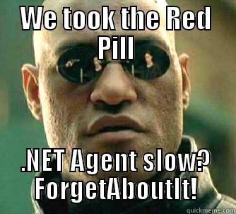 WE TOOK THE RED PILL .NET AGENT SLOW? FORGETABOUTIT! Matrix Morpheus
