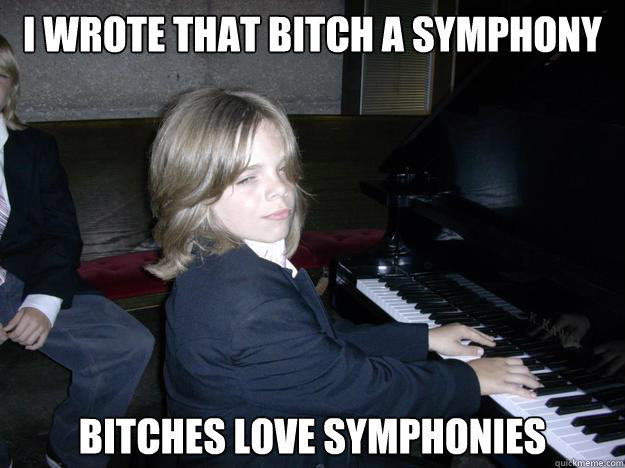 I wrote that bitch a symphony Bitches love symphonies - I wrote that bitch a symphony Bitches love symphonies  Misc