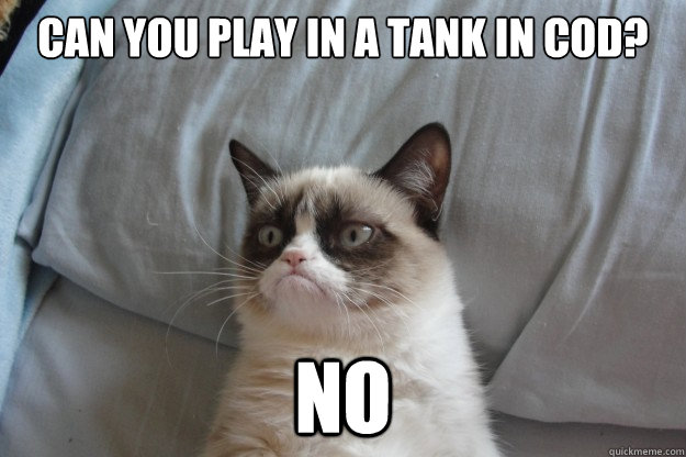 Can you play in a tank in COD? NO  GrumpyCatOL