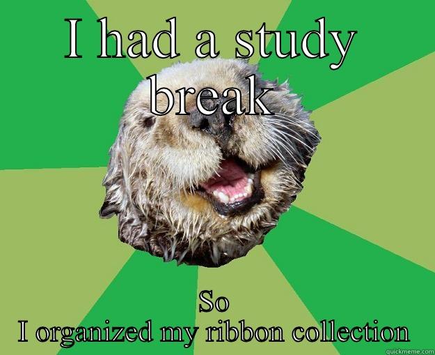 I HAD A STUDY BREAK SO I ORGANIZED MY RIBBON COLLECTION OCD Otter