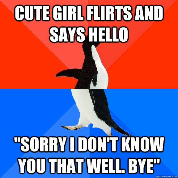 Cute girl flirts and says hello 