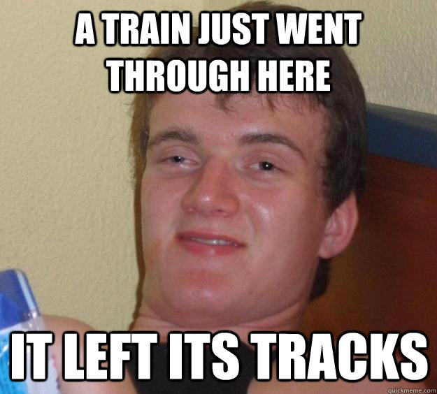 A train just went through here It left its tracks  10 Guy