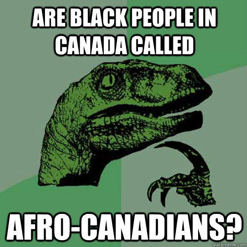 are black people in Canada called Afro-Canadians? - are black people in Canada called Afro-Canadians?  Philosoraptor