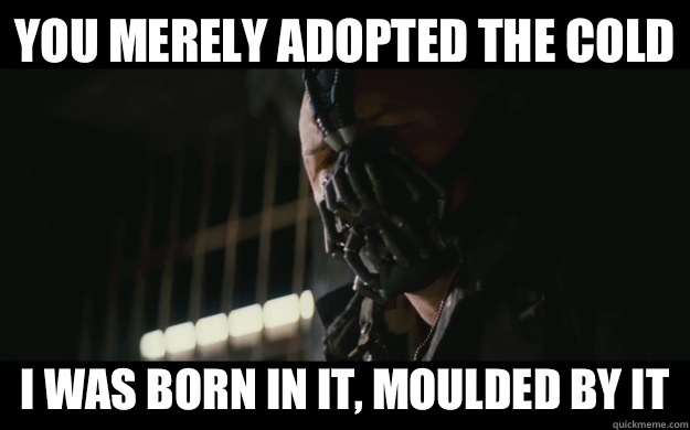 You merely adopted the cold I was born in it, moulded by it  Badass Bane