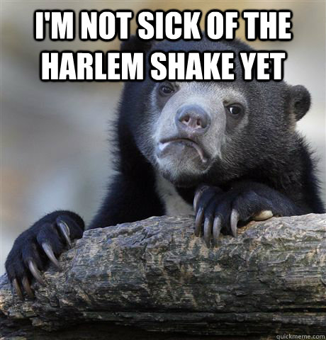 I'm not sick of the Harlem Shake yet  - I'm not sick of the Harlem Shake yet   confessionbear