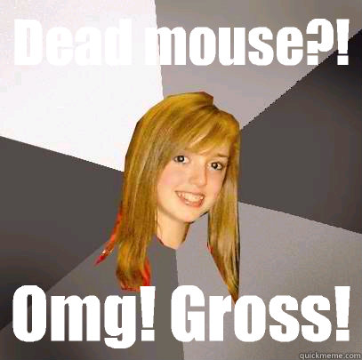 Dead mouse?! Omg! Gross!  Musically Oblivious 8th Grader