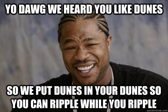 YO DAWG WE HEARD YOU LIKE DUNES SO WE PUT DUNES IN YOUR DUNES SO YOU CAN RIPPLE WHILE YOU RIPPLE  YO DAWG