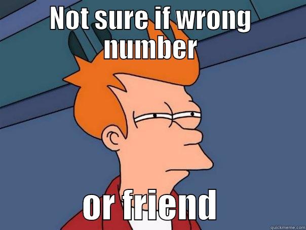 NOT SURE IF WRONG NUMBER              OR FRIEND             Futurama Fry