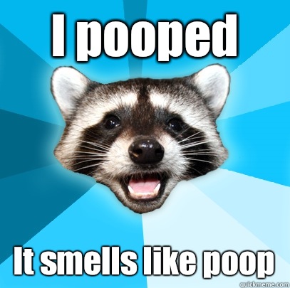I pooped It smells like poop  Lame Pun Coon