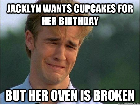 jacklyn wants cupcakes for her birthday but her oven is broken  1990s Problems