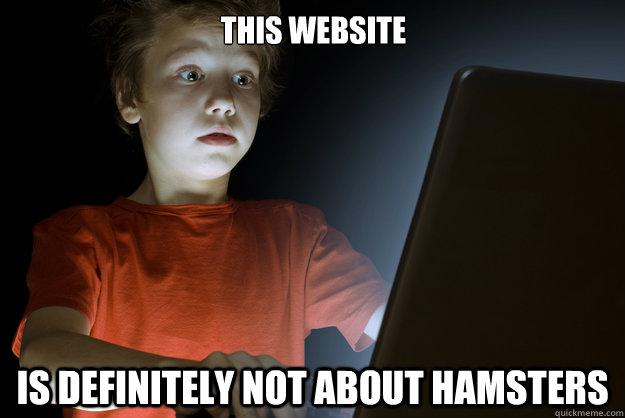 This website is definitely not about hamsters  scared first day on the internet kid