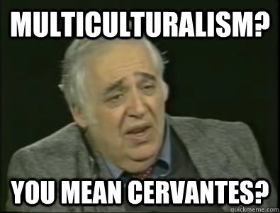 Multiculturalism? you mean cervantes?  Frustrated Harold Bloom