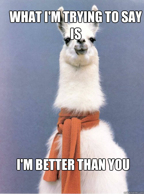 what i'm trying to say is i'm better than you - what i'm trying to say is i'm better than you  Condescending Llama