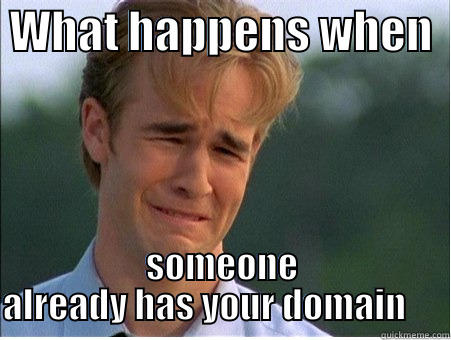  WHAT HAPPENS WHEN   SOMEONE ALREADY HAS YOUR DOMAIN      1990s Problems