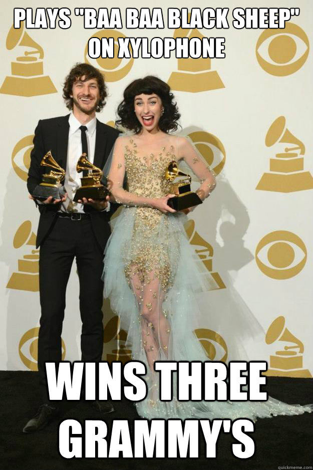 Plays "Baa Baa Black Sheep" on Xylophone Wins Three Grammys Gotye by