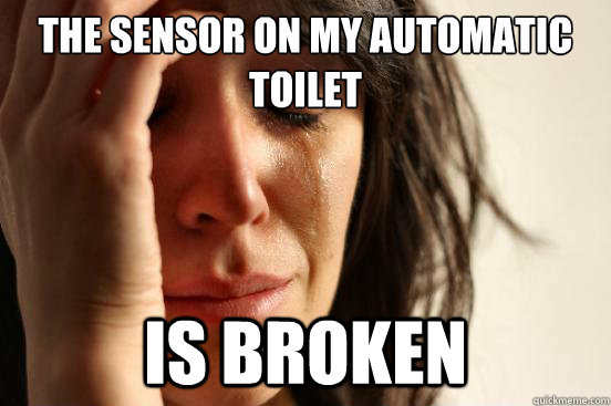 the Sensor on my automatic
toilet Is broken  First World Problems