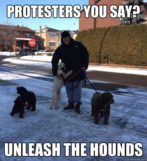 Protesters you say? Unleash the hounds - Protesters you say? Unleash the hounds  Anti-Protest Benji