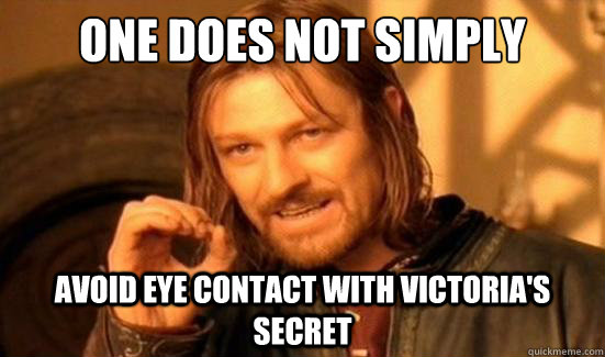 One does not simply Avoid eye contact with victoria's secret  Boromir