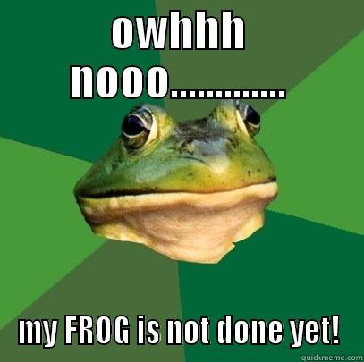 OWHHH NOOO............. MY FROG IS NOT DONE YET! Foul Bachelor Frog