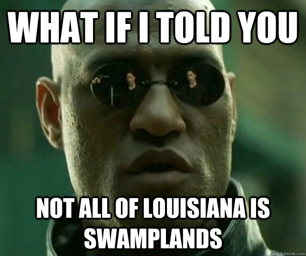 WHAT IF I TOLD YOU Not all of Louisiana is swamplands  Hi- Res Matrix Morpheus