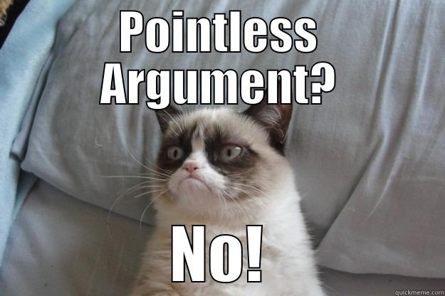 pointless argument - POINTLESS ARGUMENT? NO! Grumpy Cat