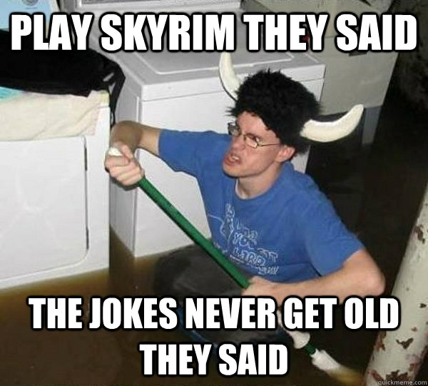 Play skyrim they said The jokes never get old they said  They said