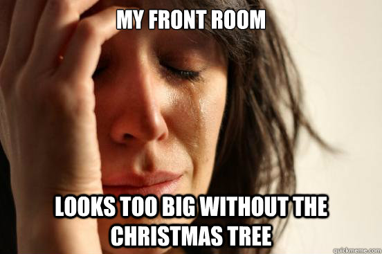 My front room looks too big without the Christmas tree  First World Problems