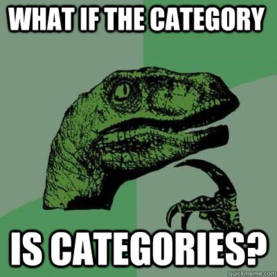 What if the category is categories?  - What if the category is categories?   Misc