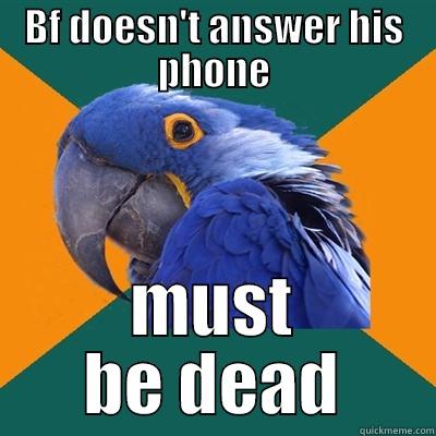 BF DOESN'T ANSWER HIS PHONE MUST BE DEAD Paranoid Parrot